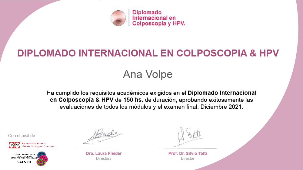 Certificado Colposcopia